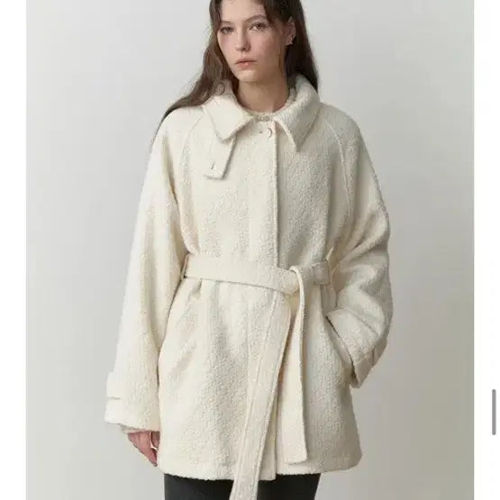 [BUNJANG] Liel Wool Half Coat Ivory / (새상품) 리엘 울 하프코트 하이넥 코트 아이보리