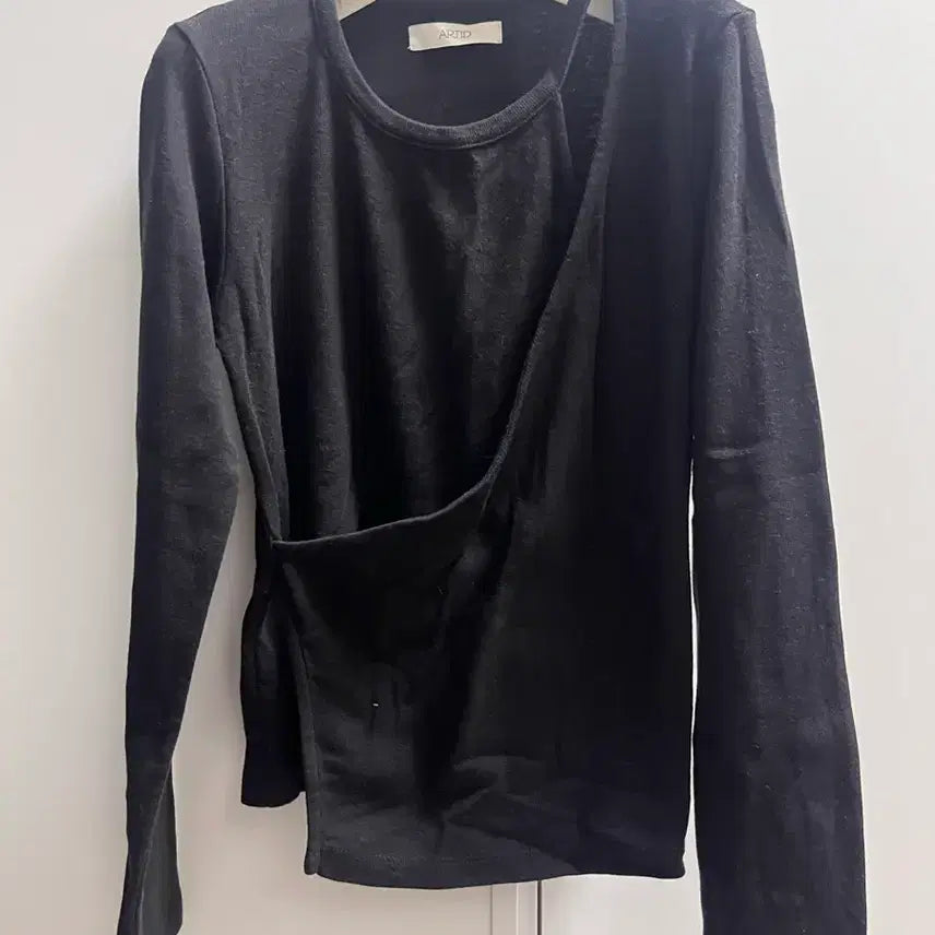 [BUNJANG] Artide Black Wrap T-shirt (Free Size) / 아티드 블랙 랩 티셔츠 free사이즈