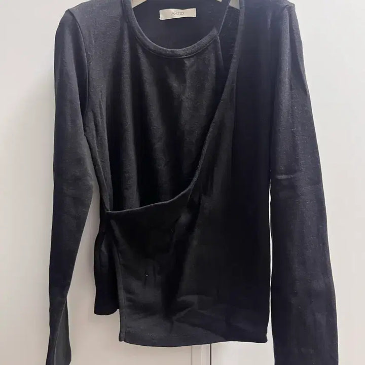 [BUNJANG] Artide Black Wrap T-shirt (Free Size) / 아티드 블랙 랩 티셔츠 free사이즈