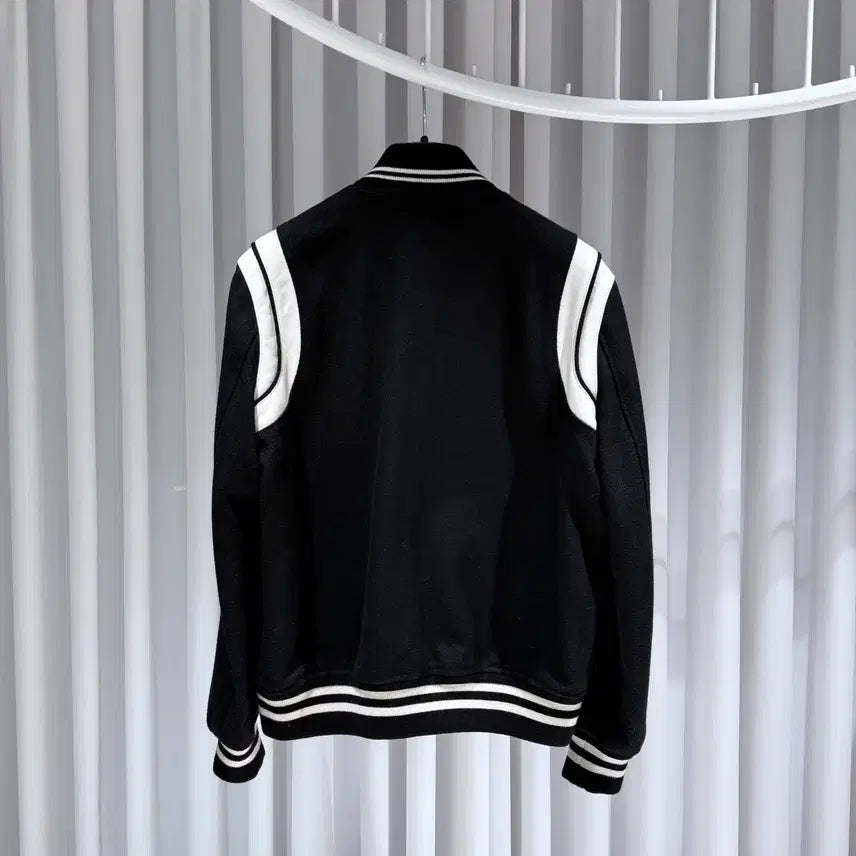 [BUNJANG] Saint Laurent Black Wool Teddy Varsity Jacket / ( S+ / 50 )생로랑 블랙 울 테디 바시티 자켓