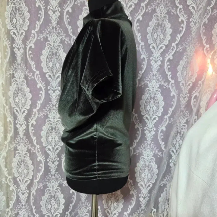 [BUNJANG] LADYFUME Velvet Teal Shirred Turtleneck / 새상품)고급LADYFUME 벨벳 청록 셔링 터틀넥/free