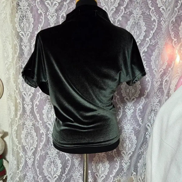 [BUNJANG] LADYFUME Velvet Teal Shirred Turtleneck / 새상품)고급LADYFUME 벨벳 청록 셔링 터틀넥/free