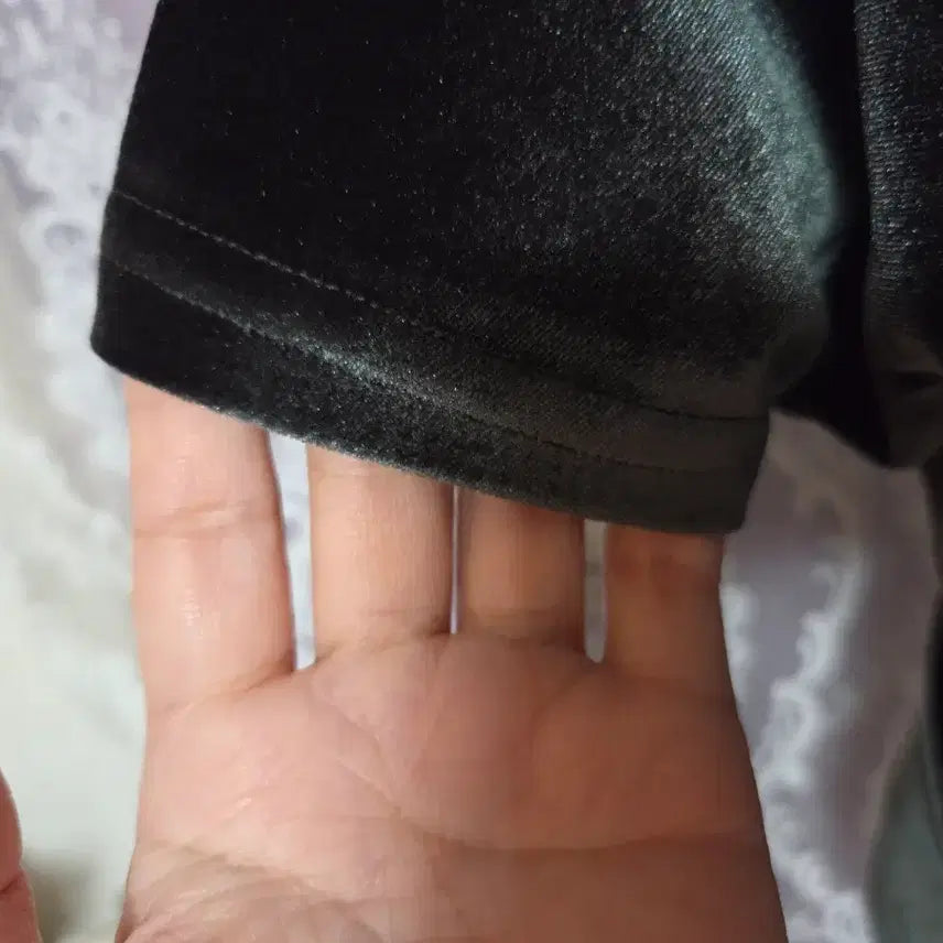 [BUNJANG] LADYFUME Velvet Teal Shirred Turtleneck / 새상품)고급LADYFUME 벨벳 청록 셔링 터틀넥/free