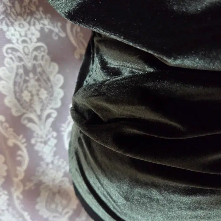 [BUNJANG] LADYFUME Velvet Teal Shirred Turtleneck / 새상품)고급LADYFUME 벨벳 청록 셔링 터틀넥/free