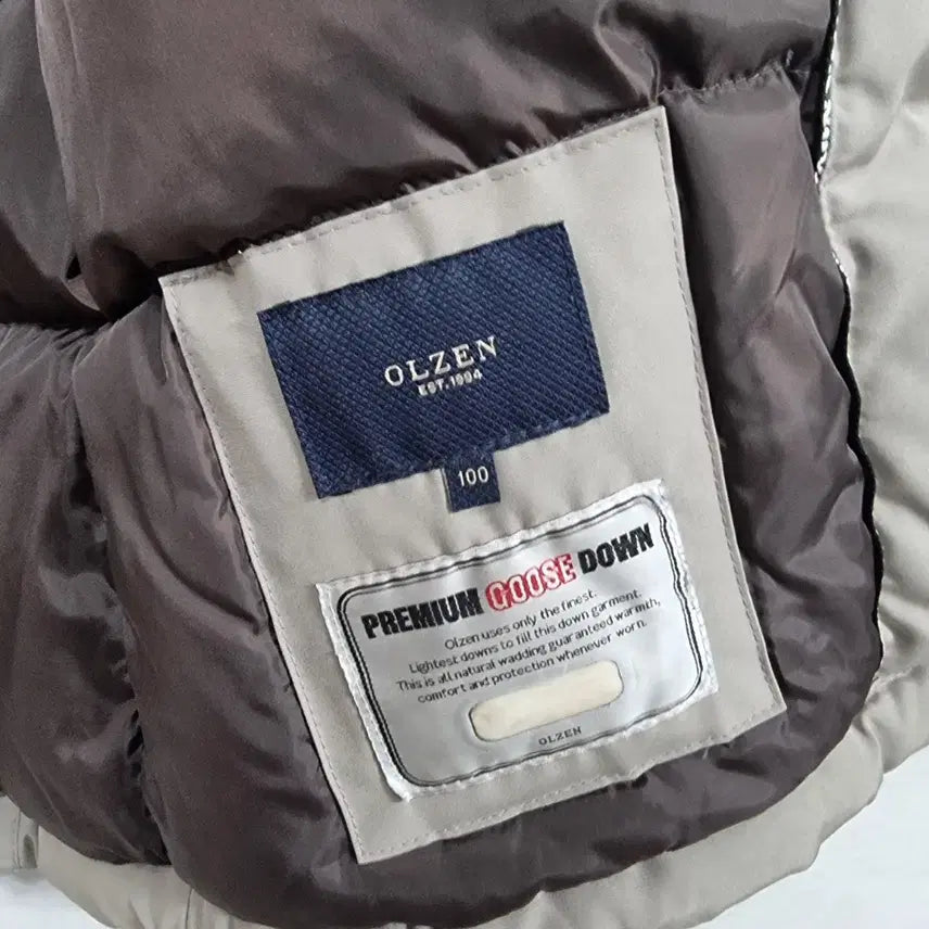 [BUNJANG] OLZEN Beige Goose Down Padded Jumper (Men's 100) / ㅡ올젠 베이지 거위털 패딩점퍼 남100 ㅡ0109