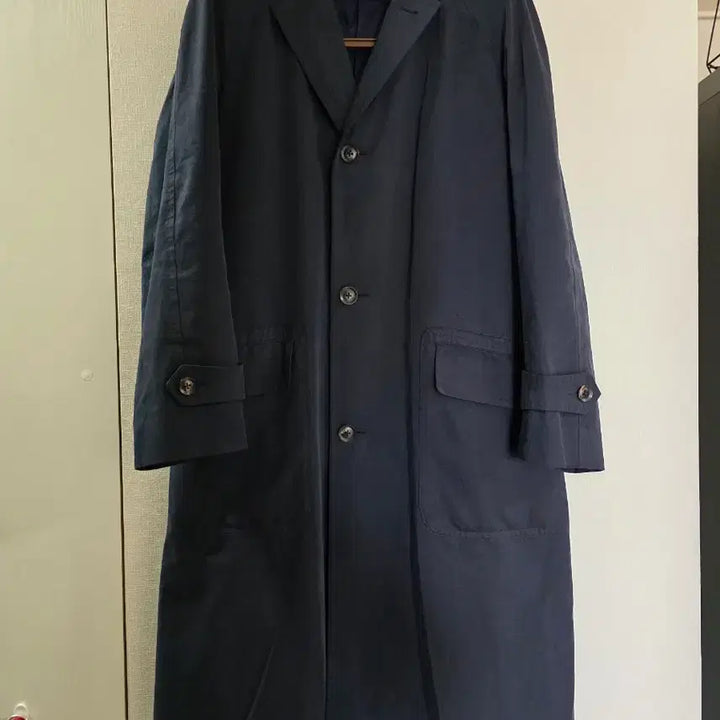 [BUNJANG] Ring Jacket Dark Navy Cashmere Cotton Belted Trench Coat / 링자켓 RJ 다크네이비 캐시미어 코튼 벨티드 트렌치코트