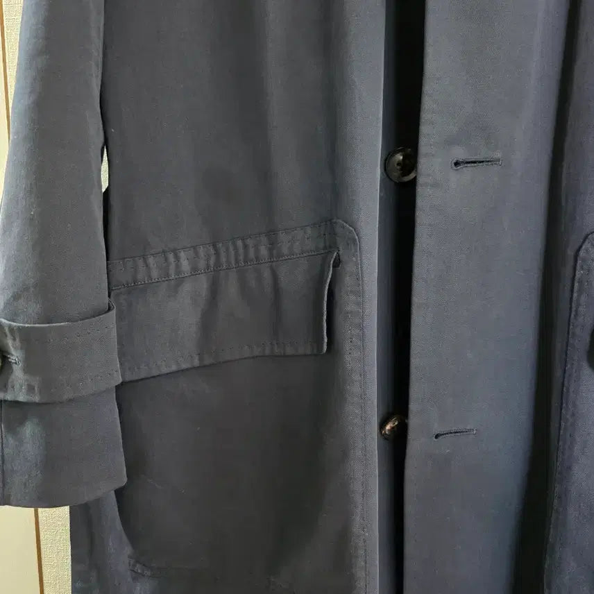[BUNJANG] Ring Jacket Dark Navy Cashmere Cotton Belted Trench Coat / 링자켓 RJ 다크네이비 캐시미어 코튼 벨티드 트렌치코트