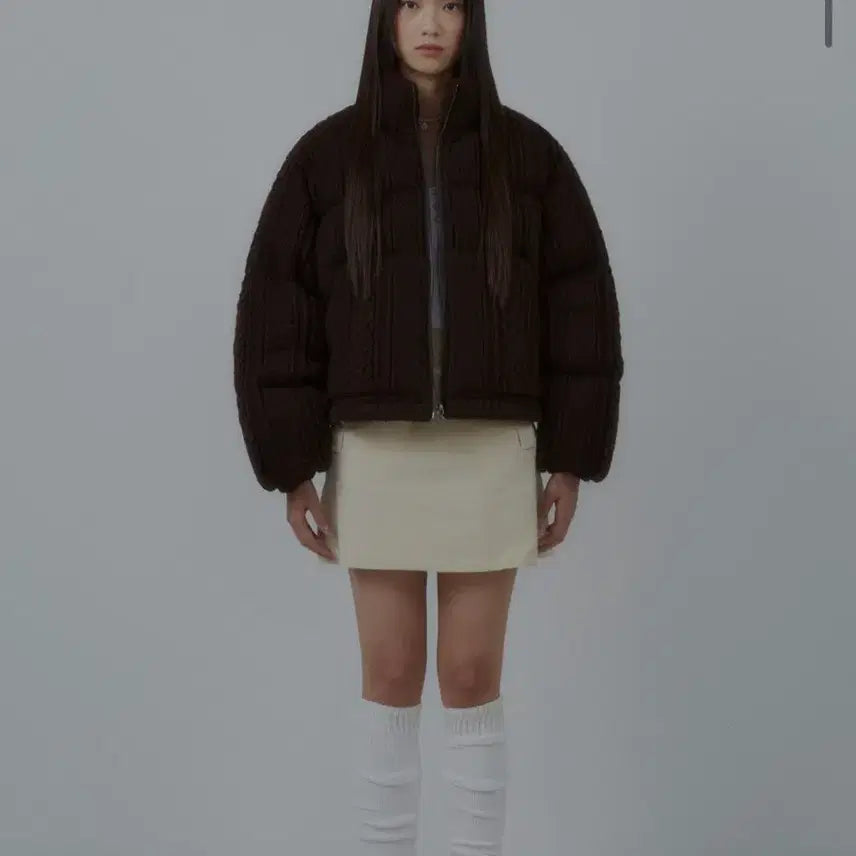 [BUNJANG] Code:Graphy Women's Cropped Knit Padded Jacket M / 코드그라피 우먼 크롭 니트 패딩 M