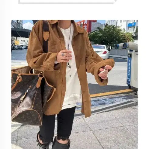 [BUNJANG] Unisex Suede Shirt / (새상품)스웨이드셔츠