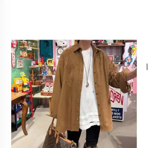 [BUNJANG] Unisex Suede Shirt / (새상품)스웨이드셔츠