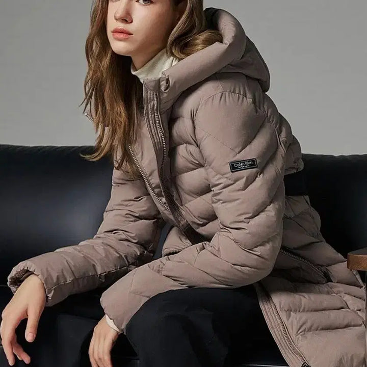 [BUNJANG] Calvin Klein Signature Half Padded Jacket / cK(캘빈클라인) 시그니처 하프 패딩 [여성용/새상품]