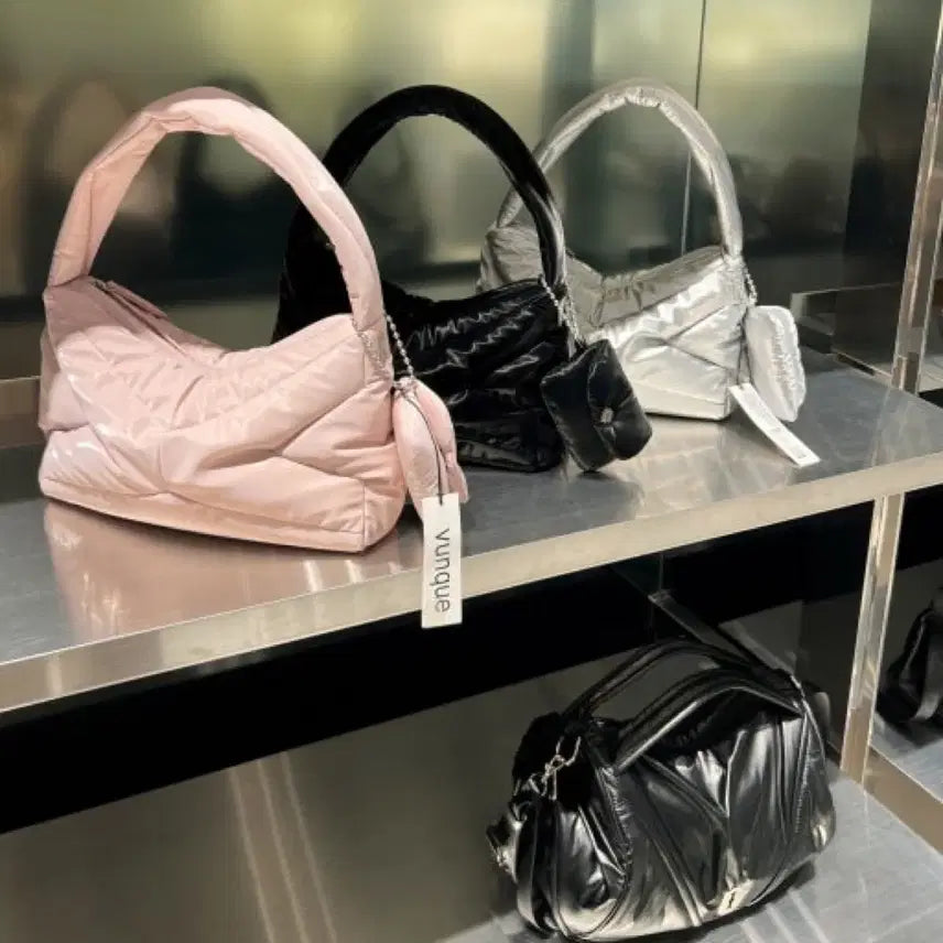[BUNJANG] Vunque Baby Pink Padded Bag / 분크 패딩 백 베이비핑크