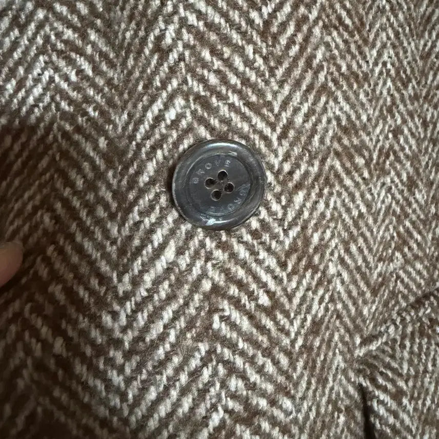 [BUNJANG] Grovestore Herringbone Brown Long Coat / 새상품) 그로브스토어 헤링본 브라운 롱코트 (완전 롱기장)
