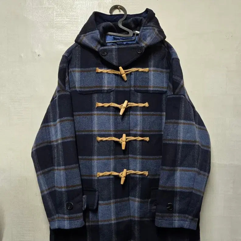[BUNJANG] Main Booth Oversized Check Duffle Coat / 메인부스 오버사이즈 체크 더플코트 2사이즈