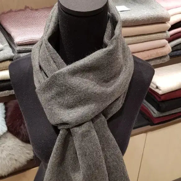 [BUNJANG] Cashmere 100% Charcoal Muffler / 메트로시티 캐시미어 100% 머플러 (차콜 색상)