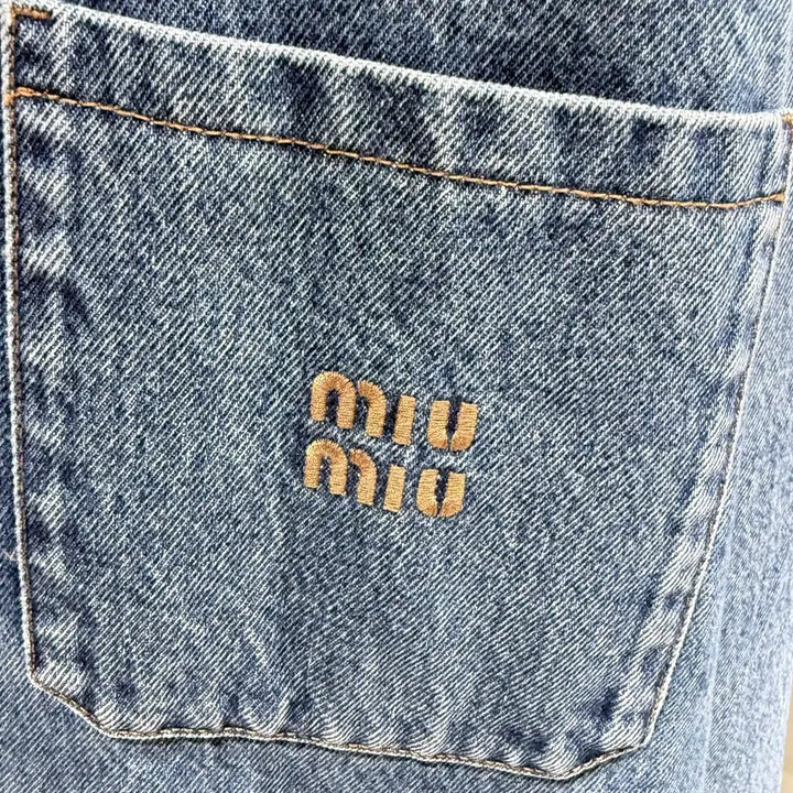 [BUNJANG] Miu Miu Shearling Embroidered Denim Blouson Jacket - Men's / ( S+ / 42 ) 미우미우 시어링 자수 데님 블루종 자켓 / 남성용