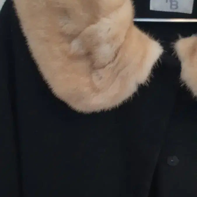 [BUNJANG] NB Black Fur Coat / NB 블랙 모피(알파카100%카라 밍크100%코트 프리사이즈