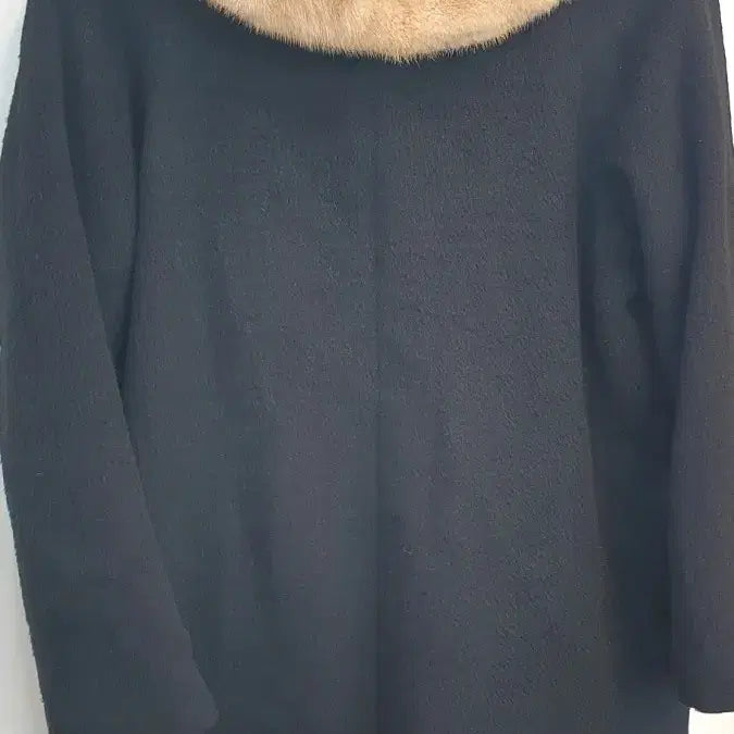 [BUNJANG] NB Black Fur Coat / NB 블랙 모피(알파카100%카라 밍크100%코트 프리사이즈