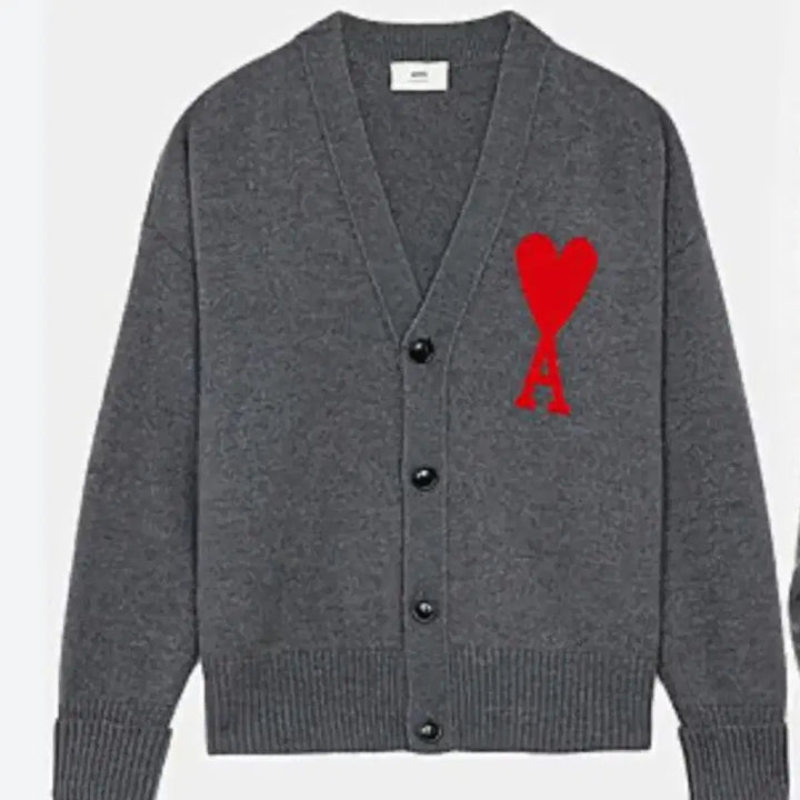 [BUNJANG] AMI Big Heart Cardigan - Gray, Navy / (촬영새상품)아미 빅하트 가디건-3가지색상