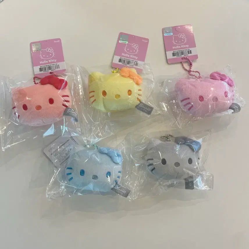 [BUNJANG] Hello Kitty Face Mini Keyring (Red, Pink, Yellow, Blue) / 새상품) 정품 헬로키티 얼굴 레드 핑크 그레이 옐로우 블루 미니 키링