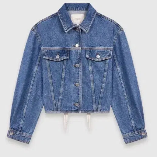 [BUNJANG] Maje Corset Crop Denim Jacket / 마쥬 코르셋 크롭 데님쟈켓#55~55반