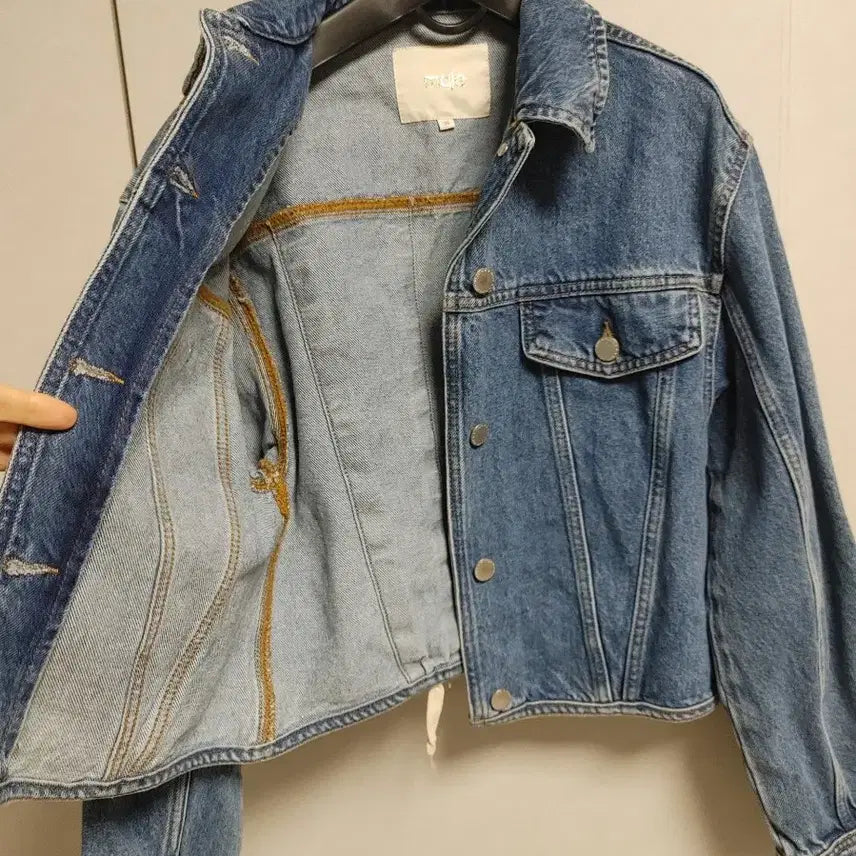 [BUNJANG] Maje Corset Crop Denim Jacket / 마쥬 코르셋 크롭 데님쟈켓#55~55반