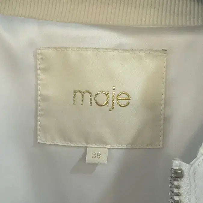[BUNJANG] Maje White Bomber Jacket (Size 38) / maje 마쥬 화이트 봄버자켓 38사이즈
