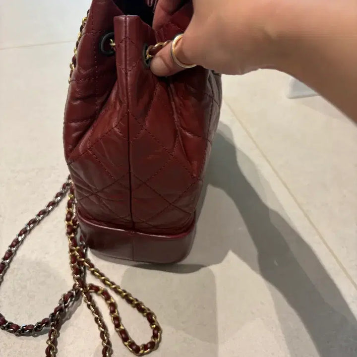 [BUNJANG] Chanel Gabrielle Backpack Small Burgundy / 샤넬 가브리엘 백팩 스몰 버건디(정품)