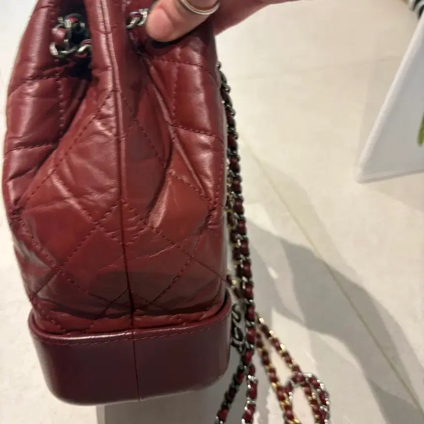 [BUNJANG] Chanel Gabrielle Backpack Small Burgundy / 샤넬 가브리엘 백팩 스몰 버건디(정품)