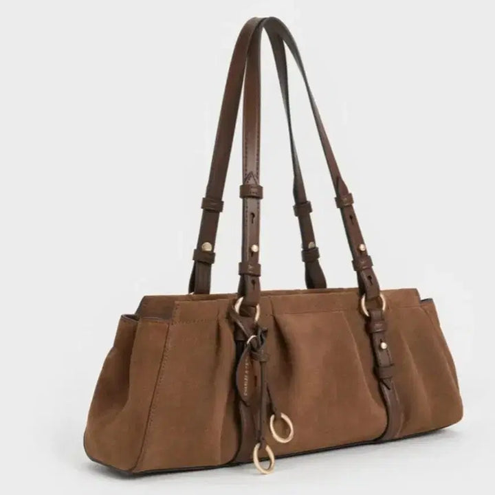 [BUNJANG] Charles & Keith Brown Suede Shoulder Bag / 찰스앤키스 브라운 스웨이드 숄더백