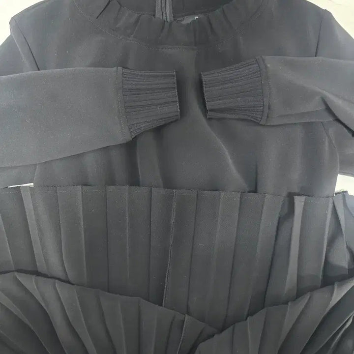 [BUNJANG] LANVIN Collection Long Sleeve Pleated Long Dress / LANVIN 랑방컬렉션 춘추 긴팔 주름 롱원피스