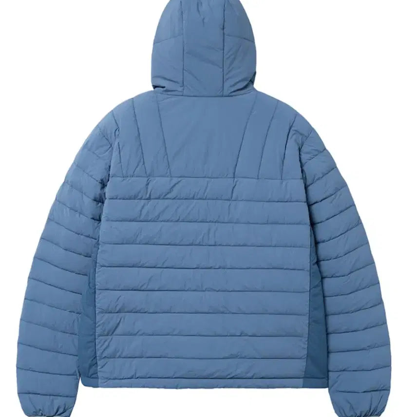 [BUNJANG] PINO Light Color Block Hooded Padded Jacket / 피인오 라이트 배색 후드 패딩 블루 새상품