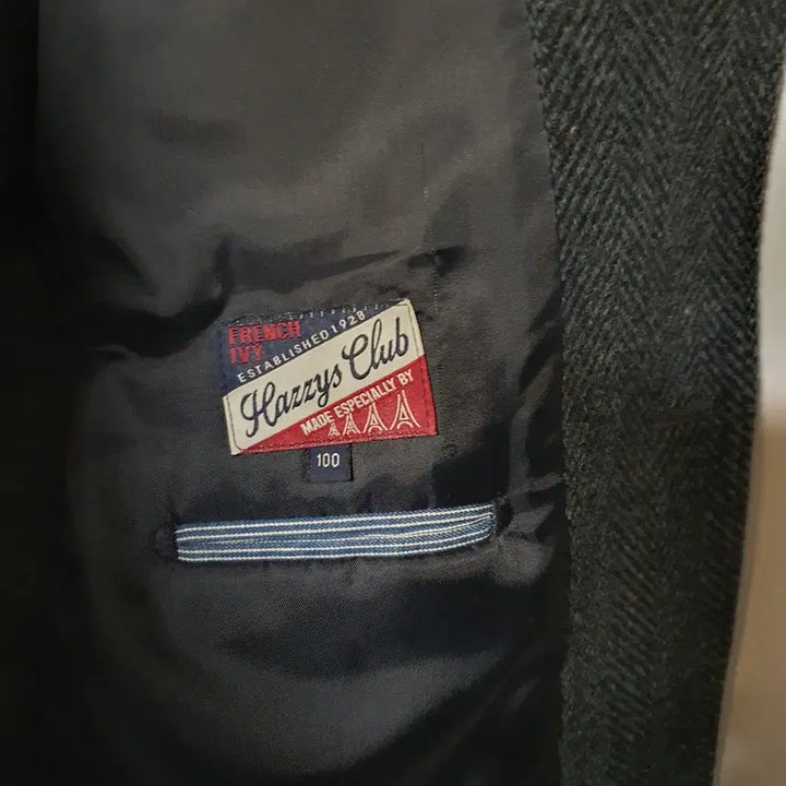 [BUNJANG] Hazzys Herringbone Coat / [100] 헤지스 가죽카라 헤링본 코트