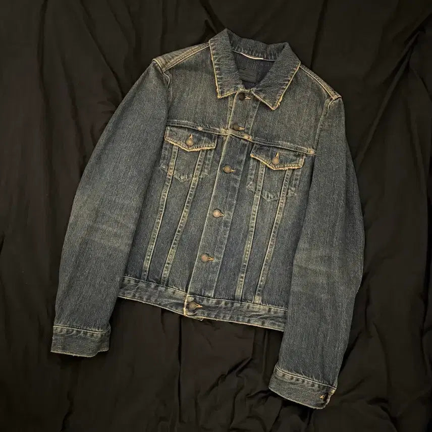 [BUNJANG] Saint Laurent 16ss Permanent Dark Wash Denim Jacket / 생로랑 16ss 퍼머넌트 녹워싱 데님자켓