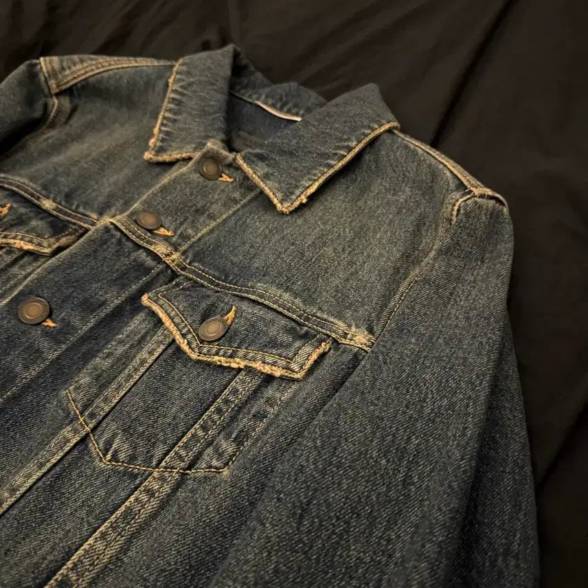 [BUNJANG] Saint Laurent 16ss Permanent Dark Wash Denim Jacket / 생로랑 16ss 퍼머넌트 녹워싱 데님자켓