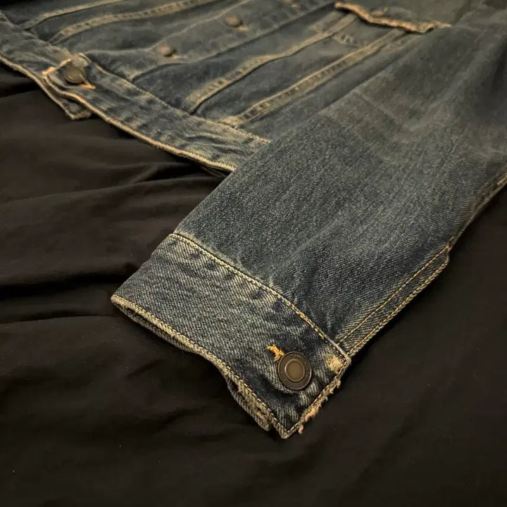 [BUNJANG] Saint Laurent 16ss Permanent Dark Wash Denim Jacket / 생로랑 16ss 퍼머넌트 녹워싱 데님자켓