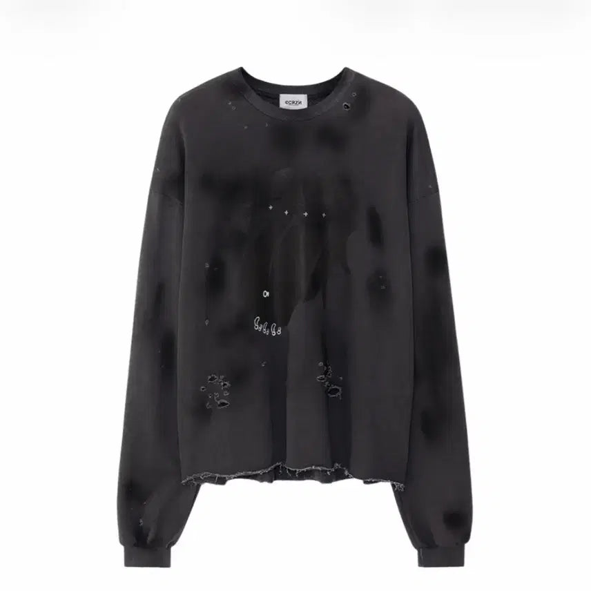 [BUNJANG] Ecrz Piellcing Rock Sweatshirt Black / 에크라손 피엘싱 락 스웻셔츠 블랙