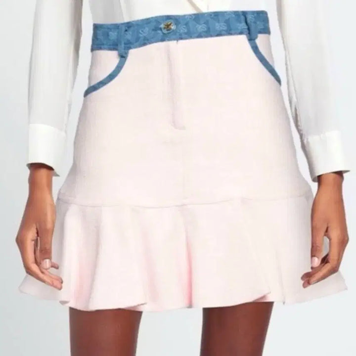 [BUNJANG] Sandro Tweed Denim Skirt / 정품)산드로 트위드 데님 스커트36