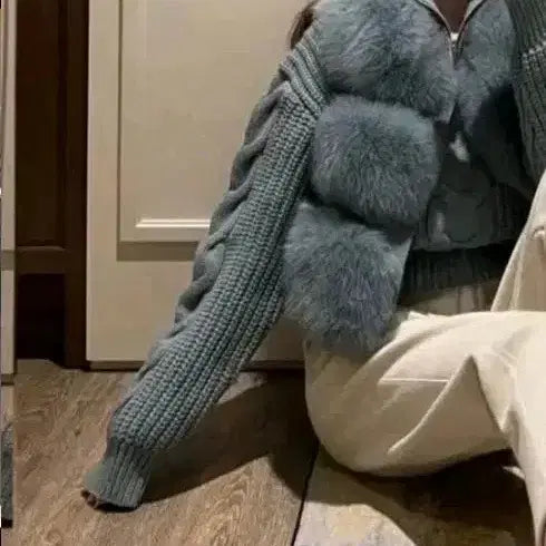 [BUNJANG] Mint Half-Zip Knit / 민트 반집업 니트