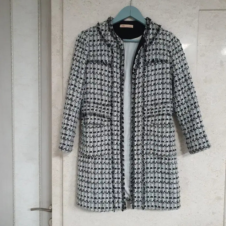 [BUNJANG] Jill Stuart Tweed Long Coat / 질바이질스튜어트 트위드 롱 코트