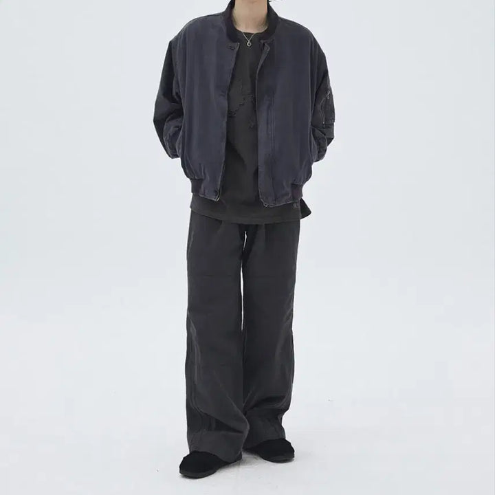 [BUNJANG] Arvan Section Line Washed Pants Charcoal Chino / 아르반 섹션 라인 워시드 팬츠 차콜 치노