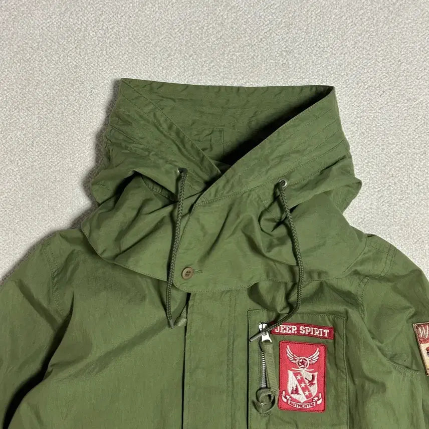 [SOLD OUT] 지프 스피릿 홑겹 넓은 날개 후드 롱 야상