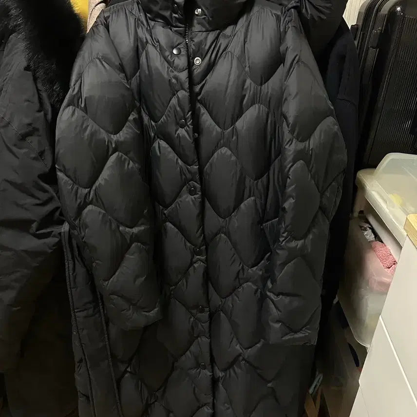 [BUNJANG] Coach Belted Long Down Padded Coat / 코치 블랙 벨티드 여성 롱패딩