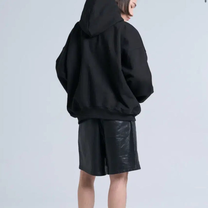 [BUNJANG] Interjection Crop Sweat Hoodie Black / [1] 인터젝션 크롭 스웨트후드 블랙