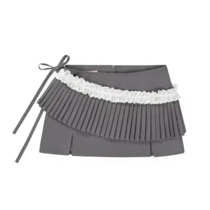 [BUNJANG] Omomo Two-Way Ribbon Pleated Skirt / 오모모 투웨이 리본 플리츠 스커트