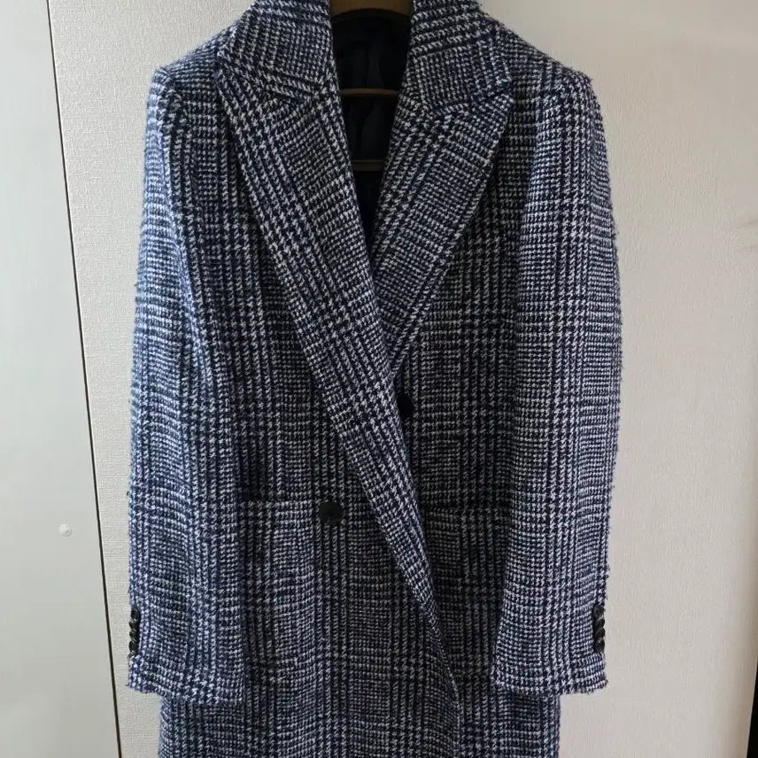 [BUNJANG] Show and Tell Houndstooth Glen Check Double Coat / 쇼앤텔 이태리 메이드 하운드투스 글렌체크 더블 코트