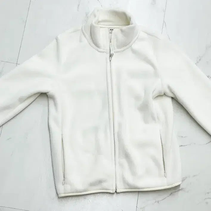 [BUNJANG] Uniqlo Fleece Jacket / 유니클로 후리스 흰색 여성용 집업 자켓 플리스 가디건 보온 히트텍