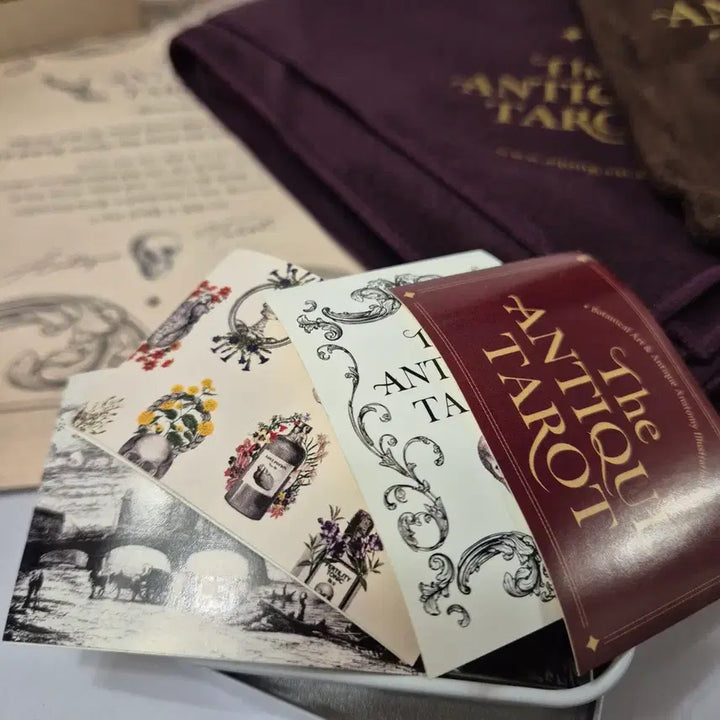 [BUNJANG] Antique Tarot Full Set / [새제품] 앤티크 타로 풀세트 다이어리+스프레드천+주머니+스티커+에코백