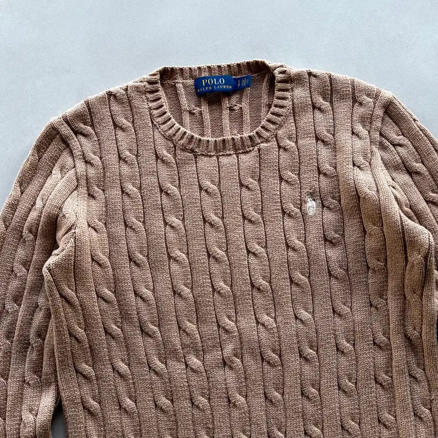 [BUNJANG] Polo Ralph Lauren Cable Knit Cotton Sweater / [S]폴로 랄프로렌 꽈배기 케이블 코튼 니트