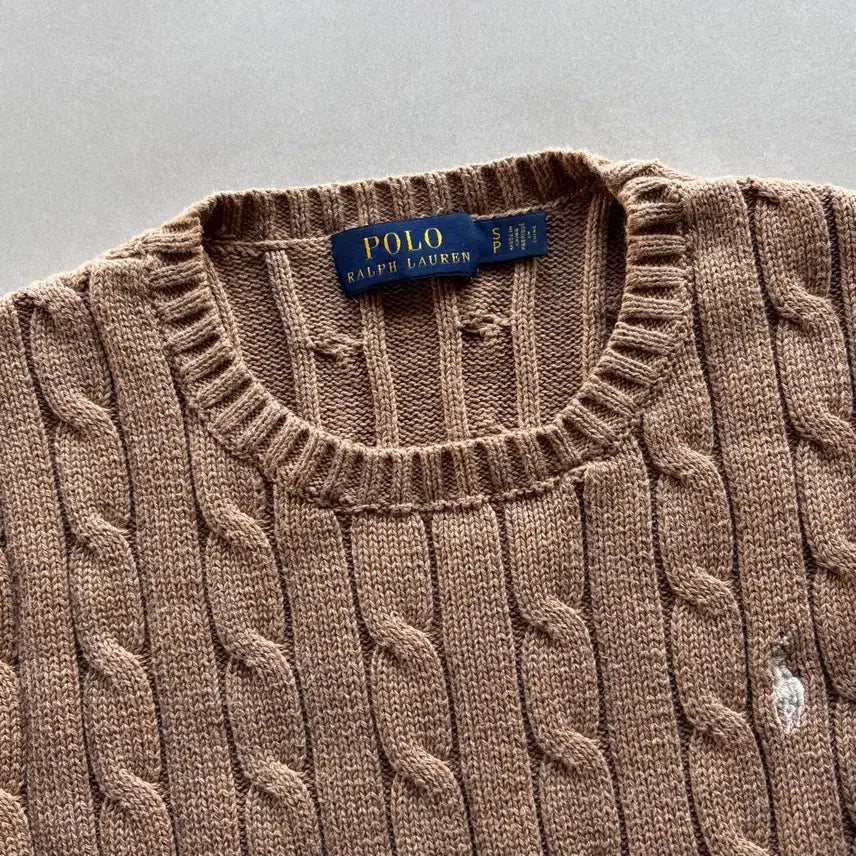 [BUNJANG] Polo Ralph Lauren Cable Knit Cotton Sweater / [S]폴로 랄프로렌 꽈배기 케이블 코튼 니트